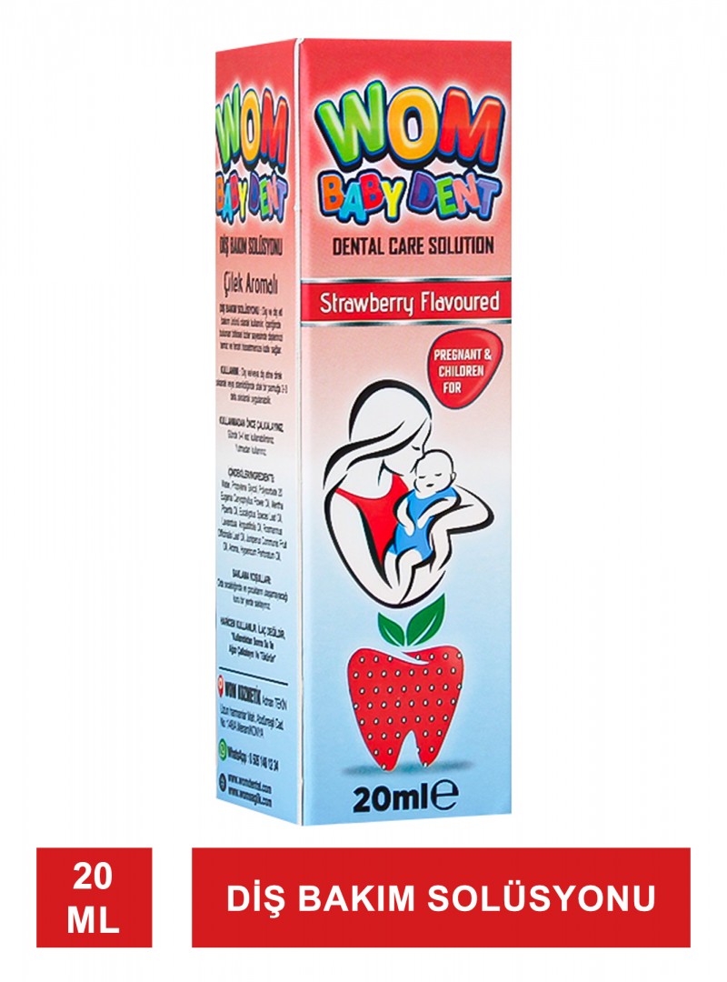 Wom Baby Dent Diş Bakım Solüsyonu ( Çilek Aromalı ) 20 ml
