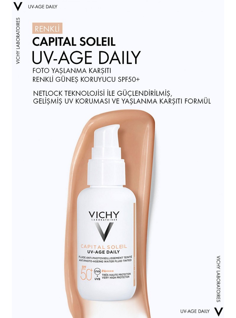 Vichy Capital Soleil UV -Age Daily-Spf 50+ Tinted Foto Yaşlanma Karşıtı Renkli Güneş Kremi 40 ml
