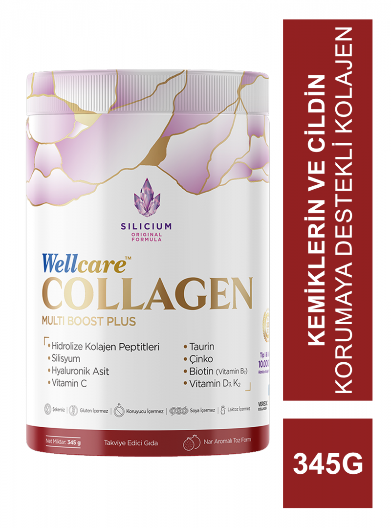 Wellcare Collagen Multi Boost Plus Toz Form ( Nar Aroamlı ) 345gr