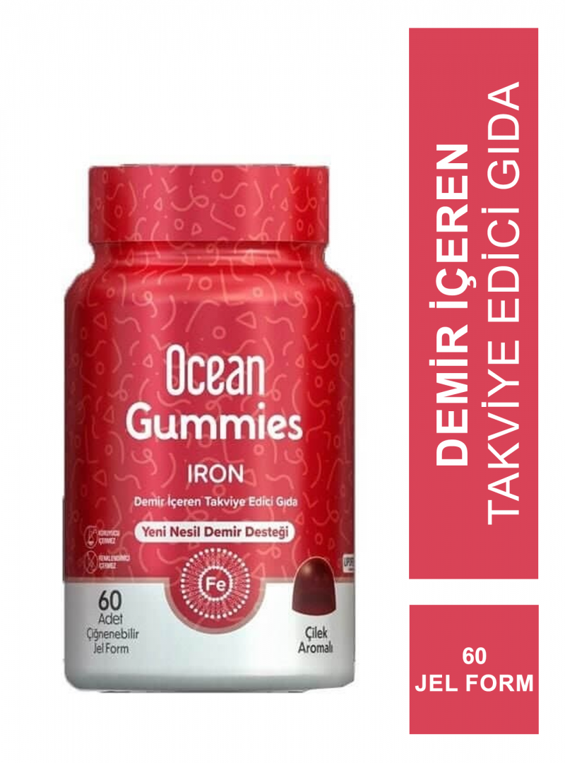 Ocean Gummies İron ( Demir ) 60 Yumuşak Tablet
