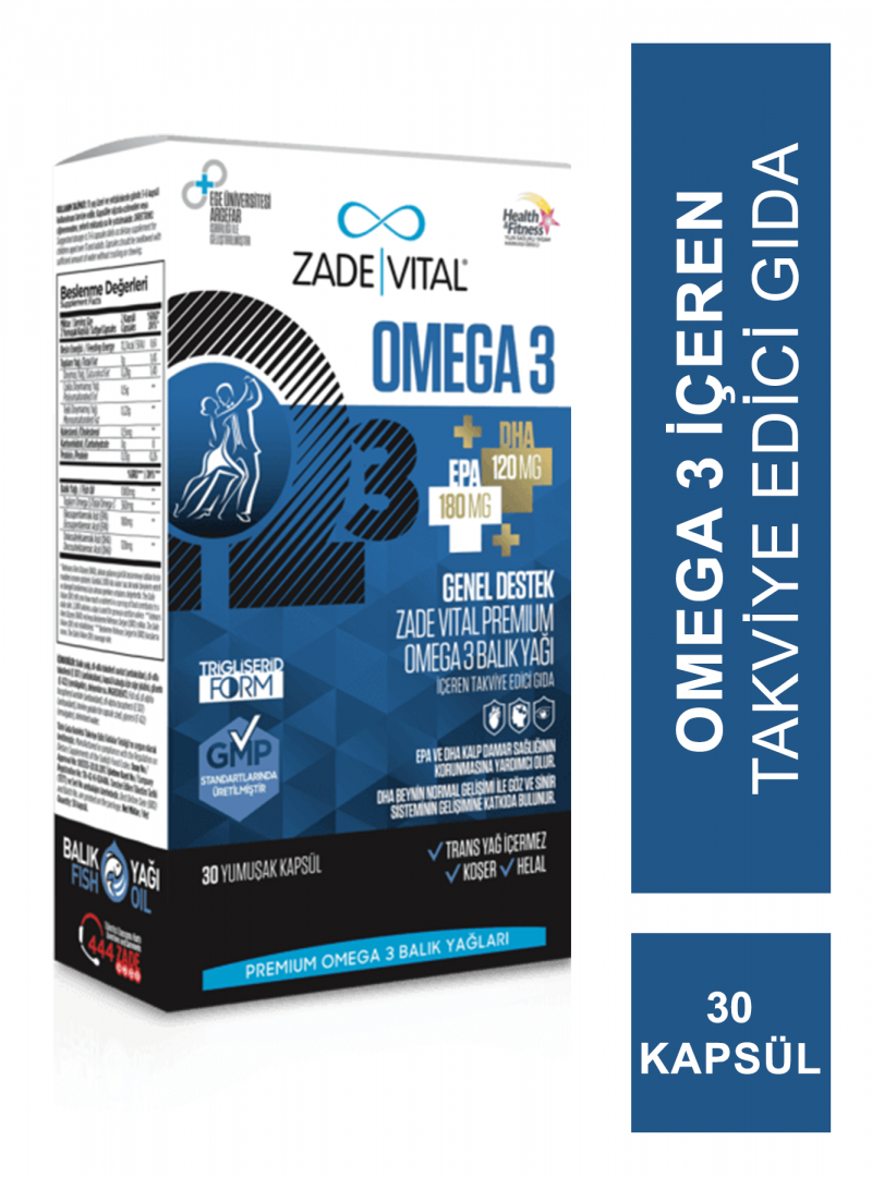 Zade Vital Premium Omega 3 Balık Yağı 45 Kapsül