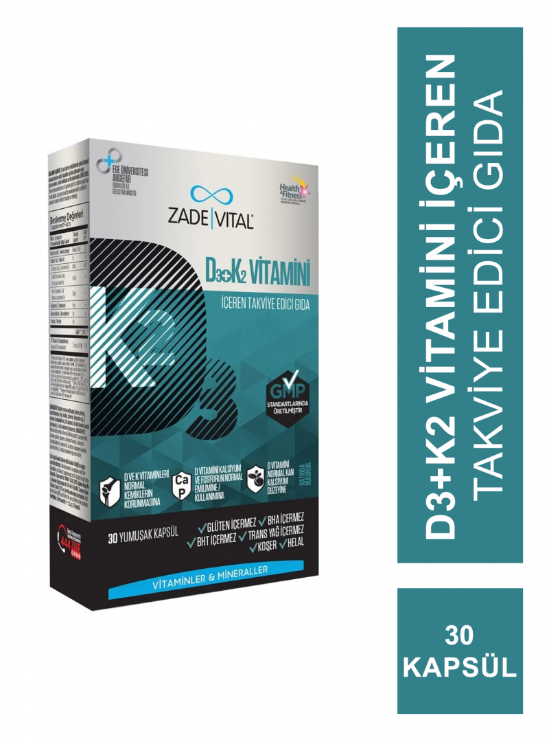 Zade Vital D3 + K2 Vitamini 30 Kapsül