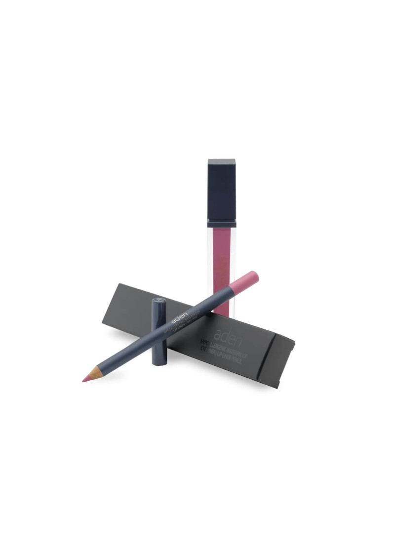 Aden Liquid Lipstick + Lipliner Pencil Set ( 20 Mellow )