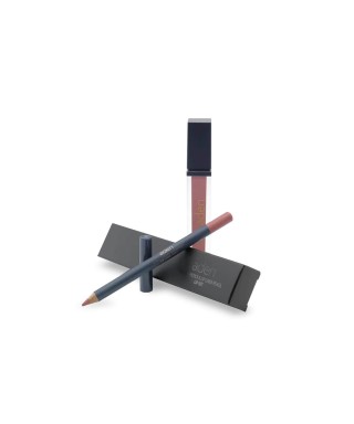 Aden Liquid Lipstick + Lipliner Pencil Set ( 25 Chinchilla )