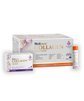 Wellcare Collagen Beauty Boost Plus ( Frenk Üzümü & Portakal Aromalı ) 5500 mg Likit Form 40mlx30Shot & 30 Kapsül