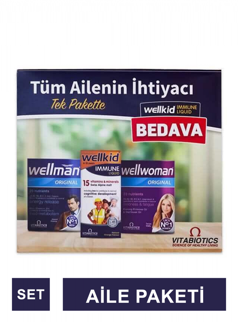 Vitabiotics Aile Boyu Paket ( Wellwomen + Wellmann + Wellkid )