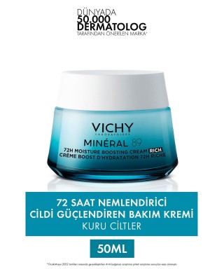 Vichy Mineral 89 Boosting Rich Cream Kuru Ciltler  50 ml (S.K.T 08-2026)