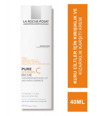 Outlet - La Roche Posay Pure Vitamin C Rich Cream ( Kuru Ciltler için Yaşlanma Karşıtı Krem ) 40 ml