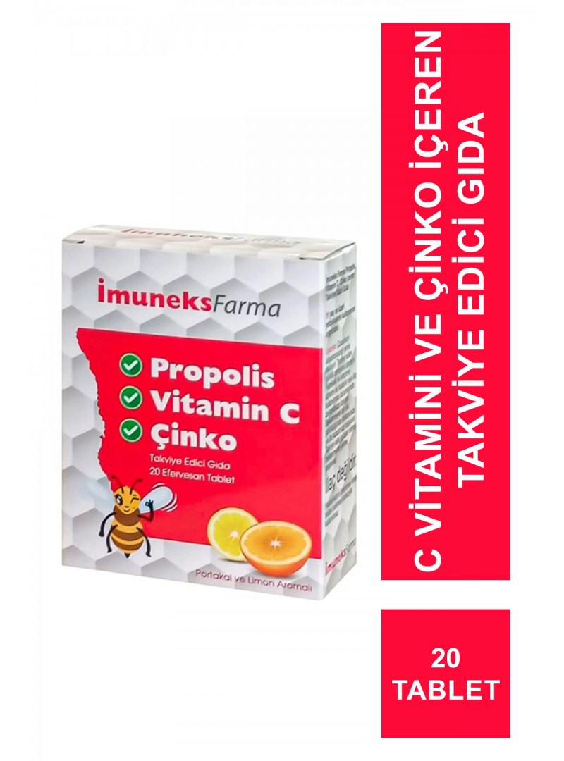 Outlet - Imuneks Propolis , Vitamin C ve Çinko 20 Tablet