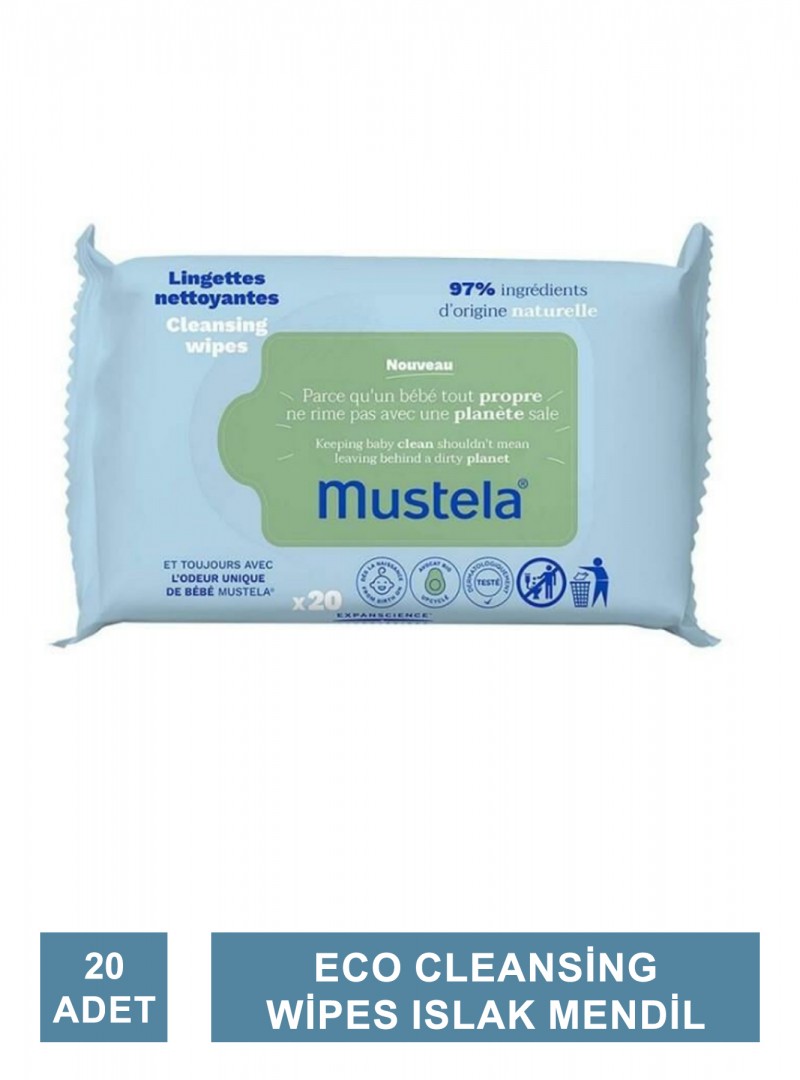 Outlet - Mustela Eco Cleansing Wipes Islak Mendil 20 Adet