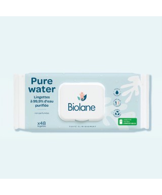 Outlet - Biolane Pure Water Wipes - Saf Sulu Islak Mendil - 48 Adet