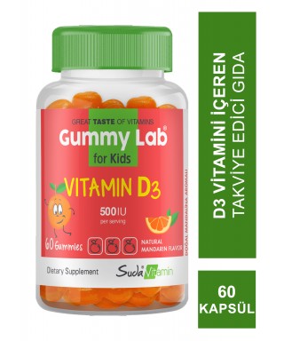 Outlet - Suda Vitamin Gummy Lab Vitamin D3 for Kids 60 Yumuşak Kapsül